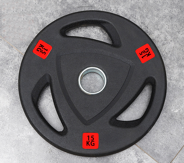 3 Holes Black Rubber Weight Plate